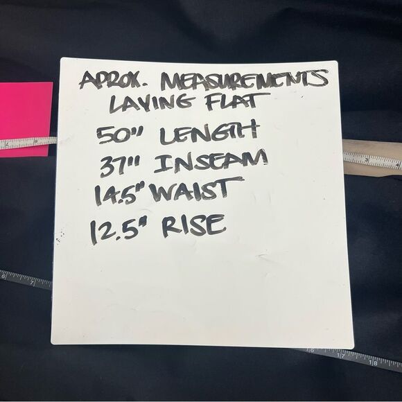 Apres June Women's Size Medium Tall NWT Black Linen Cotton Straight Leg Pants - Picture 10 of 11